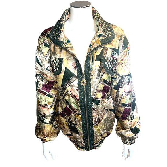 Mureli Small All Silk Wearable Art Vintage Jacket Retro Graphic Print Luxury Chi - Picture 2 of 12